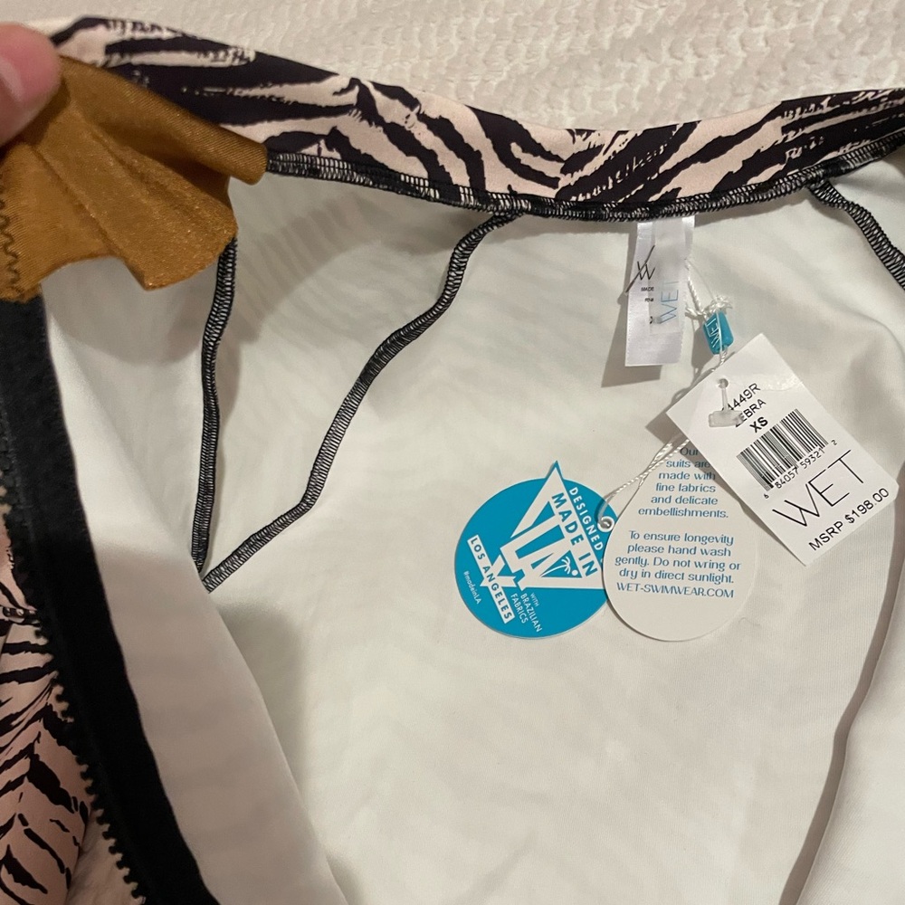 WET Swimwear | Eliana Long Sleeve Swim in Zebra | One Piece Swimsuit | NWT - Picture 11 of 16